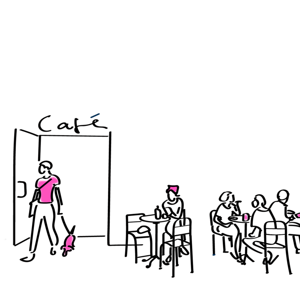 Illu Cafe Kachelbild 1 zu1